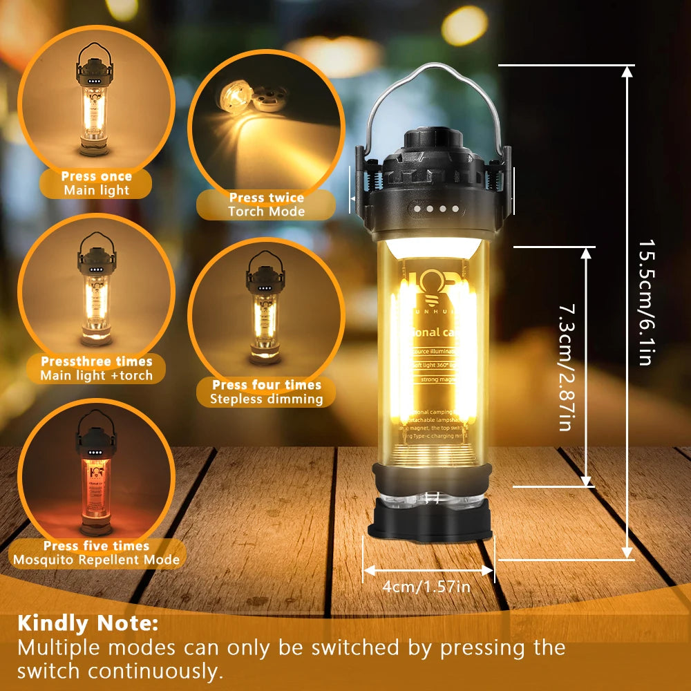 DOTWISE 3000mAh Retro Portable Camping Lantern – Waterproof Outdoor Tent Light